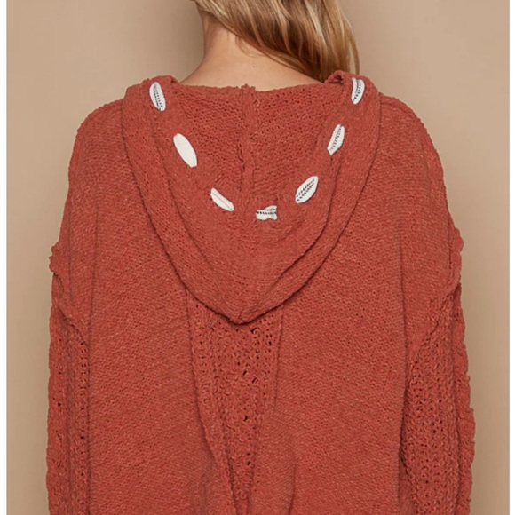 Women’s POL Boutique Terracotta Knit Sweater with Ivory Accents, NWOT, Large - Picture 2 of 8